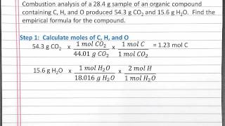 CHEMISTRY 101 Finding Empirical Formula Using Combustion Analysis for a Compound with C H O [upl. by Dewayne]