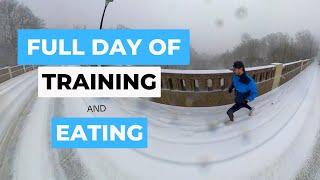 FULL DAY OF TRIATHLON TRAINING amp VEGAN EATING  WINTER TRAINING [upl. by Nedra]