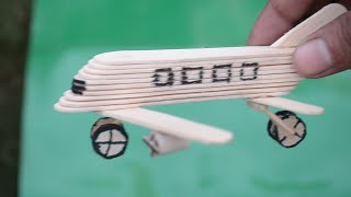 Popsicle Stick Crafts ✈️ Making a Plane with Popsicle Sticks  Airplane Making with ice cream sticks [upl. by Yelha]