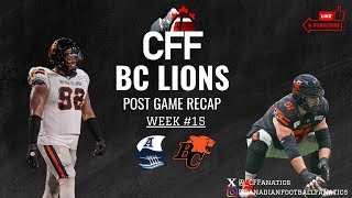 BC Lions no show in home loss vs Toronto  Week 15 post game recap [upl. by Hearn]