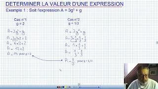 Calculer la valeur dune expression littérale [upl. by Gnolb]