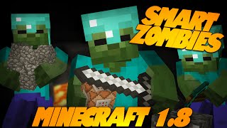 Minecraft Redstone  SMART ZOMBIES  Zombies Dig Build Run amp More Minecraft Redstone [upl. by Sawyere]