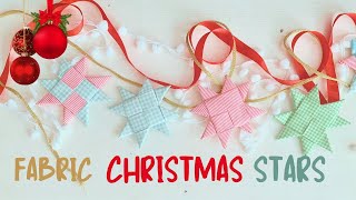 DIY Fabric Stars Ornaments  EASY Fold and NoSew [upl. by Xerxes]