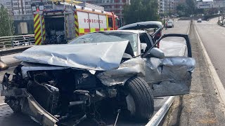 Aparatoso accidente en el Ponte Novísimo de Ourense [upl. by Goren]