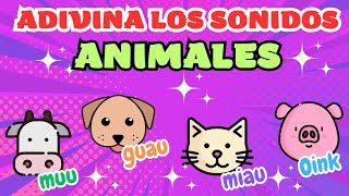 SONIDOS DE ANIMALES  Onomatopeyas para niños  Discriminación auditiva y visual [upl. by Mapes]