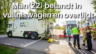 Persoon belandt in vuilniswagen en overlijdt [upl. by Atteugram]