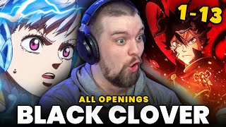 Reacting to ALL BLACK CLOVER Openings 113  WE GOTTA WATCH 😳 [upl. by Oah]