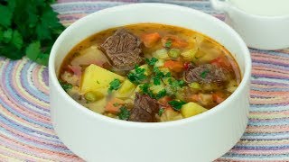 Zuppa di manzo e verdure molto gustosa ed aromatica SaporitoTV [upl. by Krucik]