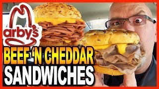 Arbys ★ Large Beef N Cheddar amp Onion Rings Meal Review amp Drive Thru Test [upl. by Joana]