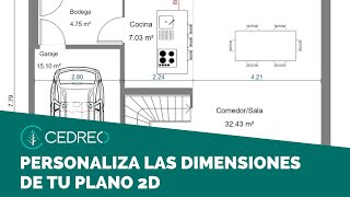 Cedreo Tutorial Personalizar las dimensiones en el plano 2D [upl. by Aseen]