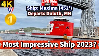 ⚓️Most Impressive Ship 2023 Ship Maxima departs Duluth MN [upl. by Garson387]