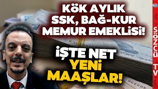 SGK Uzmanı Emeklilerin Net Zamlı Maaşını Hesapladı Kök Aylık SSK BağKur Memur Emeklisi [upl. by Ecissej]