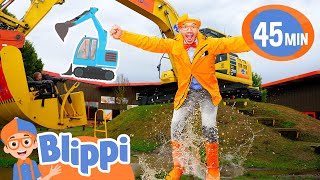 Blippi Plays Outside with Excavators Learn About Construction Vehicles for Kids [upl. by Ainek447]