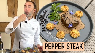 Pepper steak with FRENCH PEPPER SAUCE [upl. by Anaigroeg538]