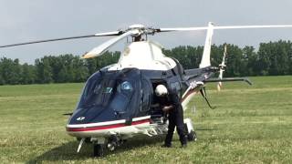 Agusta AW109 POWER full startup and vertical takeoff from grass field [upl. by Htidirem]