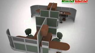 Configuraciones con Escritorio en L  Muebles para oficina Línea Italia [upl. by Southard]