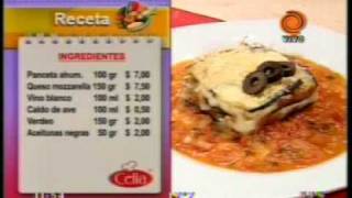 Receta del día Lasagna de berenjenas y pollo pte 4  201108163gp [upl. by Ayin]