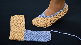 Easy knitting slipper  tutorial for beginners Miarti🧶 [upl. by Koenraad]