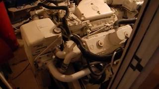 Cold start on a pair of Detroit Diesel 8v71 TIs in a Hatteras 53 Motor Yacht [upl. by Stenger408]