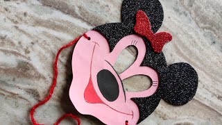 Minnie mouse🐀🐹 paper mask😷 making idea💭at home for parties🍻🍸🎉 [upl. by Omland581]