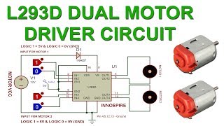 How to make L293D Motor Driver Circuit  Proteus Simulation  Dual Motor Driver [upl. by Nomolos]