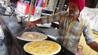 How to Cook Upma Dosa  Hyderabad Street food Breakfast Recipes in India  Dosa cookingshooking [upl. by Bluefarb]