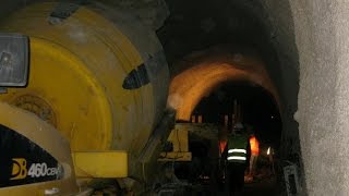 Pouring of concrete inside tunnel  Tünel içerisinde beton dökümü [upl. by Reiser332]