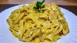 تاقلياتال صلصة بيضاء بالدجاج بطريقة رائعة و بنة و لا أروع Tagliatelles à la sauce blanche et poulet [upl. by Enilegnave926]