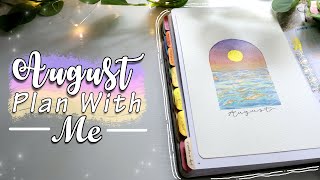 August Plan With Me  2024 Watercolor Sunset Theme [upl. by Elbam]