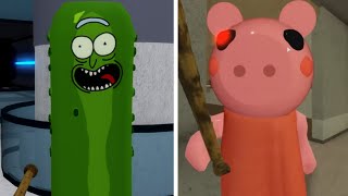 ROBLOX PICKLE RICK PIGGY ALL JUMPSCARES COMPARISON SIDE BY SIDE [upl. by Bridge]