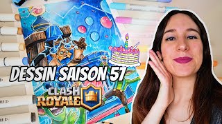 Clash Royale  DESSIN ECRAN CHARGEMENT SAISON 57  Anniversaire du Tonnerre  Speed drawing [upl. by Yojal]