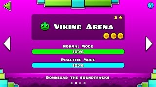 Geometry Dash Meltdown – “Viking Arena” 100 Complete All Coins  GuitarHeroStyles [upl. by Brade569]