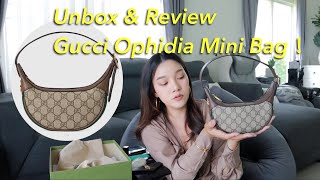 Unbox amp review Gucci Ophidia GG Mini bag [upl. by Pugh826]