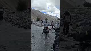 Ladakh bike trip water crossing 2024 [upl. by Ardnasela820]