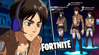 EREN JUEGA FORTNITE CON MIKASA Y EL CAPITÁN LEVI  FactyKilian [upl. by Bower556]