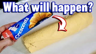 What if You bake Pillsbury Crescent Rolls WITHOUT unrolling [upl. by Ahgiel]