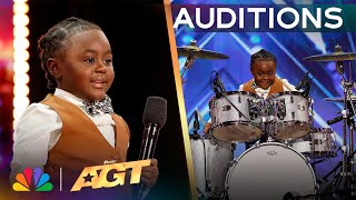 5YearOld Chrisyius Whitehead Is A Drumming SAVANT  Auditions  AGT 2024 [upl. by Annenn785]