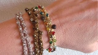 How to crochet a beaded bracelet or wrist band [upl. by Ecyac]