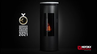 Stufa La NordicaExtraflame AMIKA e vetro SCHOTT ROBAX® NightView German Design Award Winner 2021 [upl. by Sharl779]