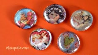 Manualidades para San Valentin Valentines Ideas Imanes de Cristal Magnet Glass [upl. by Anahtor148]