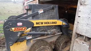 hauling sand with skid steer to the barn [upl. by Eehsar]