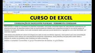 Consolidação dados Excel Unindo juntando mesclando transferindo várias planilhas Cálculos abas [upl. by Cleve]