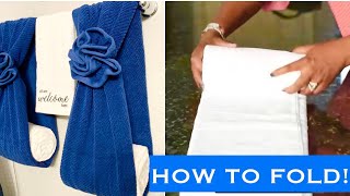 BATHROOM DECORATING IDEA  DECORATIVE TOWEL FOLDING [upl. by Akinert]