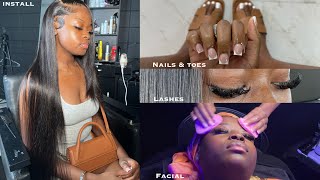 Come with me to my hair appointment A maintenance Vlog hairinstallvlog blackcreatorsvlog [upl. by Ennylcaj]