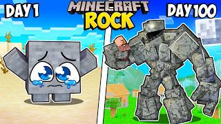 I Survived 100 Days as a ROCK in Minecraft [upl. by Blasius]