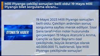 Milli Piyango çekilişi sonuçları belli oldu 19 Mayıs Milli Piyango bilet sorgulama ekranı [upl. by Howland]