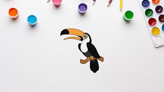 Tukan Nasıl Çizilir  Tukan Boyama  How to draw Toucan [upl. by Luaped]