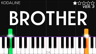 Kodaline  Brother  EASY Piano Tutorial [upl. by Aytida575]