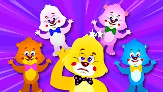 Five Little Teddy Bears Jumping On The Bed Song for Children by The Five Little Show [upl. by Joelly]