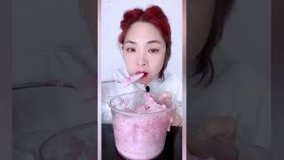 POWDERY ICE ASMR whiteice iceeating shavedice koreancuisine mukbang softshavedice koreanfood [upl. by Ahsaercal]